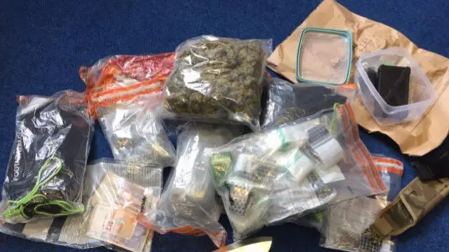 Some of the drugs and cash seized in the raid