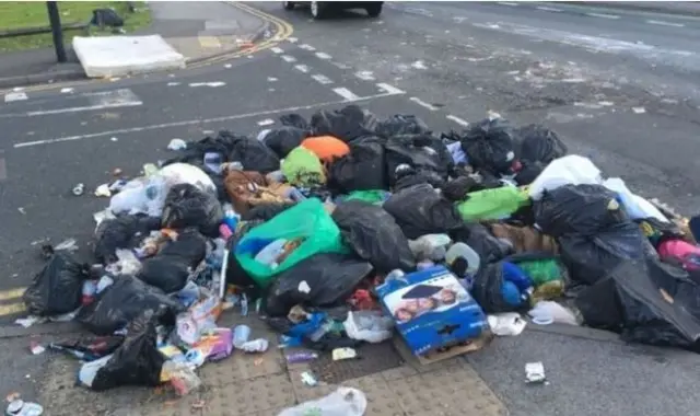 The "bin barricade" on a Birmingham street