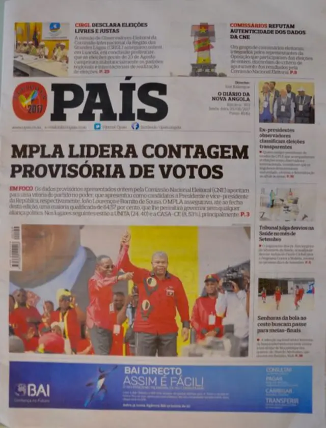 Newspaper frontpage