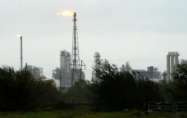 Hurricane Harvey winds at Seadrift, Texas, August 26, 2017