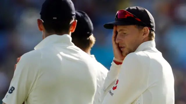 Joe Root looks dejected