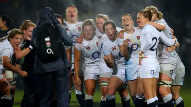 England celebrate victory over New Zealand