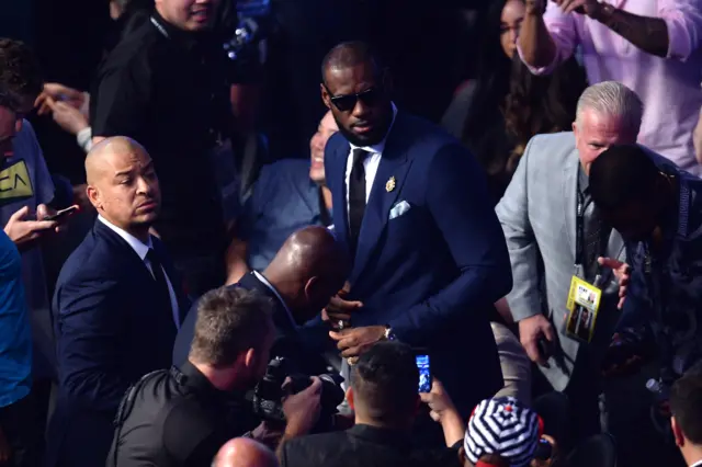 NBA player LeBron James arrives