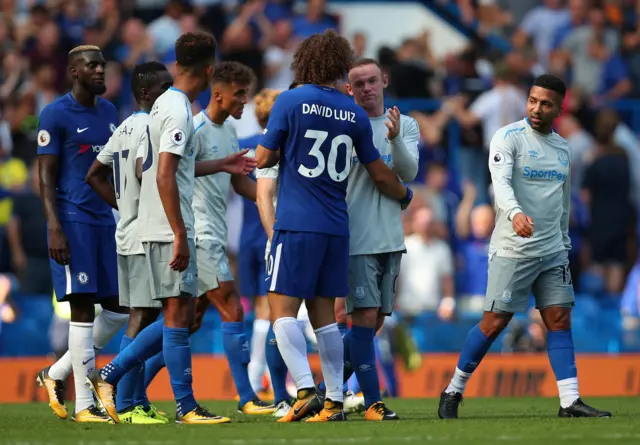 Chelsea and Everton players at FT