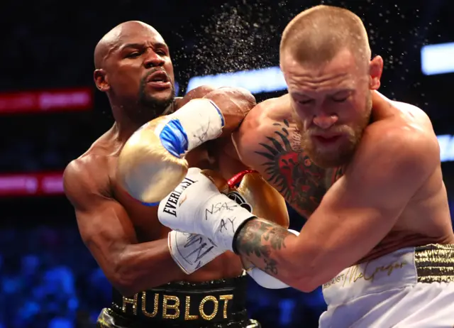 Mayweather lands a hit