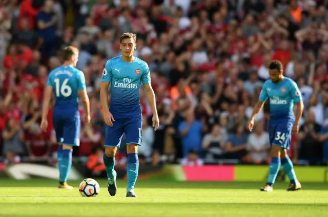 Arsenal players dejected