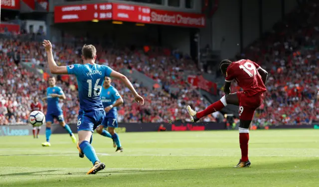 Sadio Mane scores Liverpool's second goal