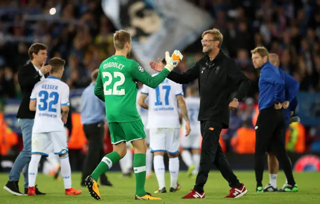 Jurgen Klopp and Simon Mignolet