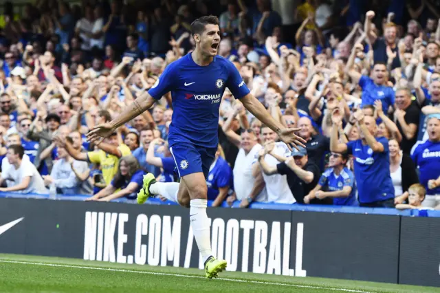 Alvaro Morata celebrates