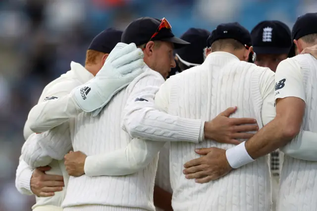 Joe Root with team