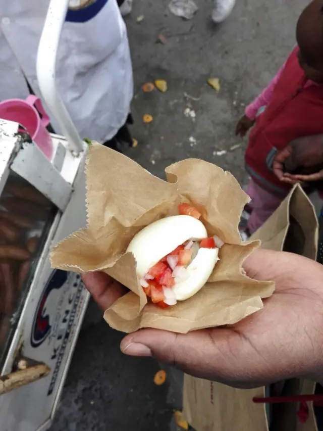 Boiled egg in paper