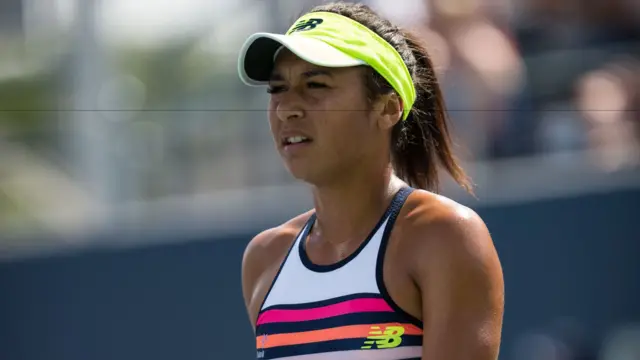 Heather Watson reacts