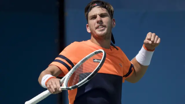 Cameron Norrie of Great Britain celebrates