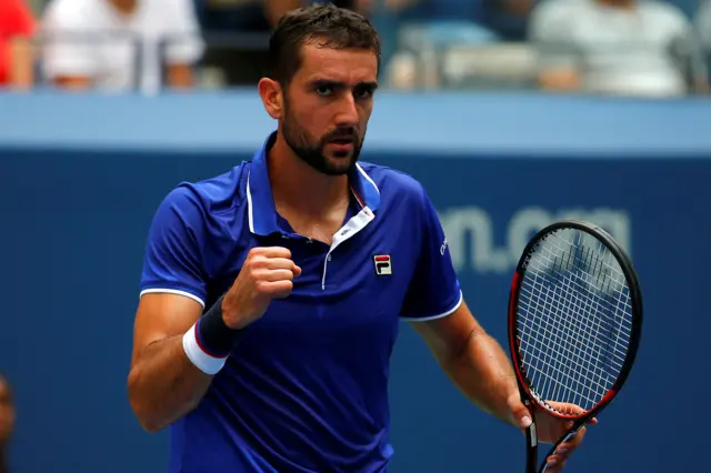 Marin Cilic of Croatia celebrates