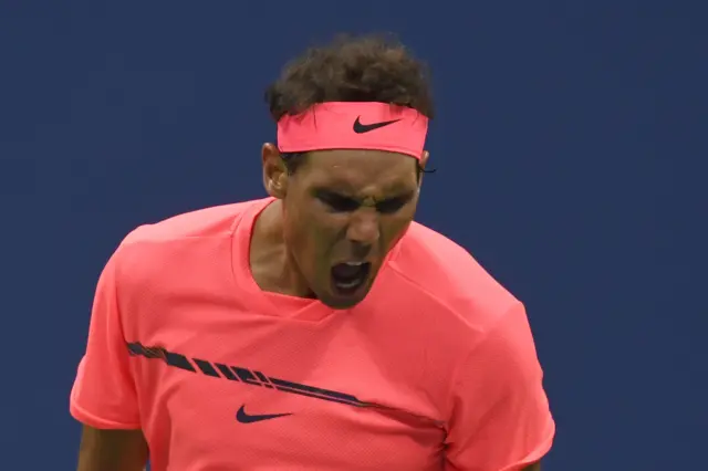 Rafael Nadal celebrates