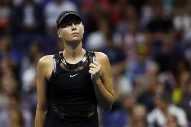 Maria Sharapova of Russia reacts