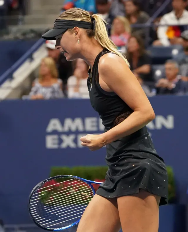 Maria Sharapova of Russia celebartes