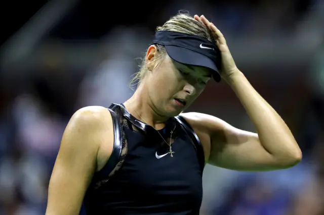 Maria Sharapova reacts