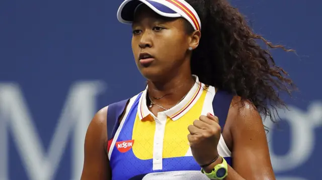 Naomi Osaka of Japan celebrates