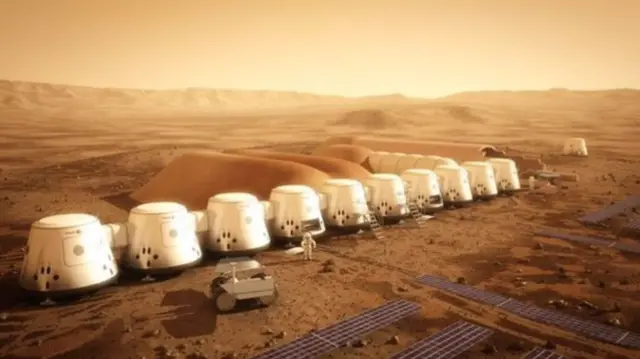 Artist's impression of a proposed Mars settlement