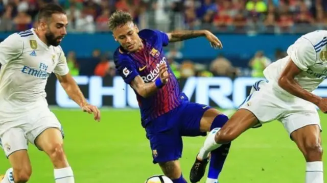 Neymar in action against Real Madrid