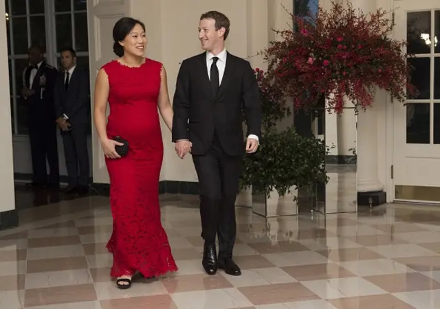 Dr Priscilla Chan and Mark Zuckerberg at the White House