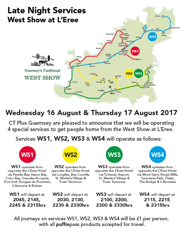 Brochure of bus services for West Show