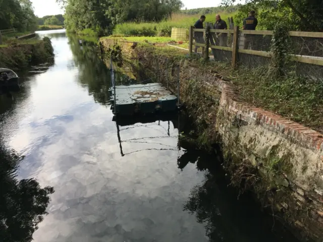 A view of river and lock wall