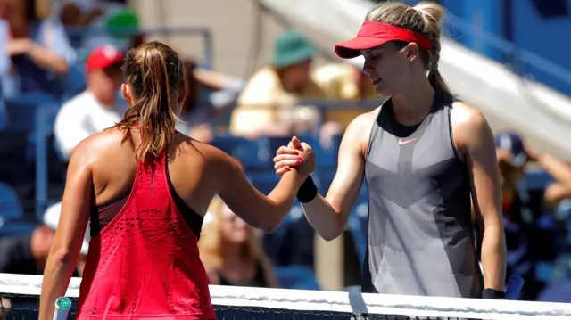 Eugenie Bouchard and Evgeniya Rodina