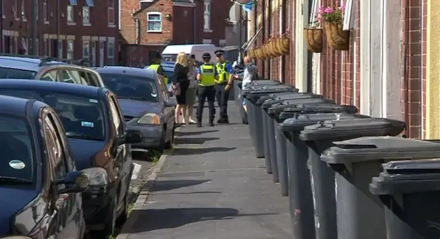 Bins lined up on street