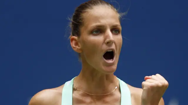 Karolina Pliskova of Czech Republic celebrates