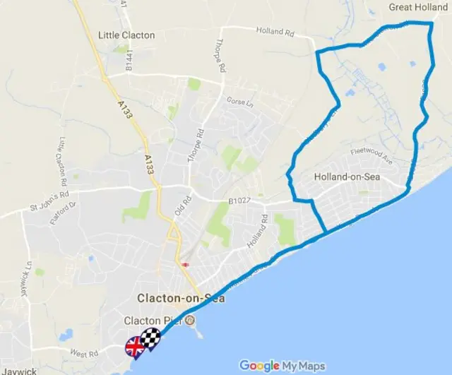 Route of Clacton time trial