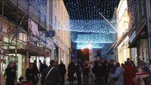 Christmas lights in St Peter Port