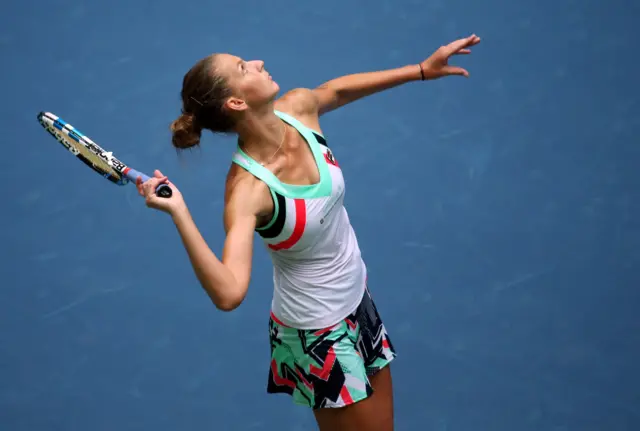 Karolina Pliskova of Czech Republic serves