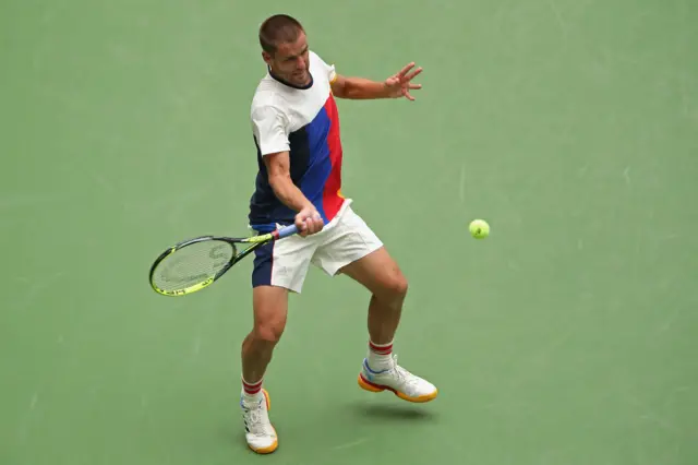 Mikhail Youzhny of Russia returns