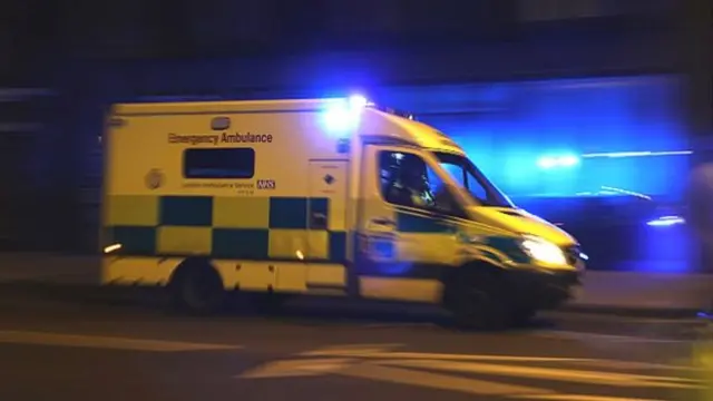 An ambulance in transit