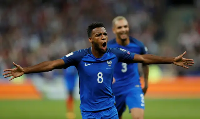 Thomas Lemar celebrates