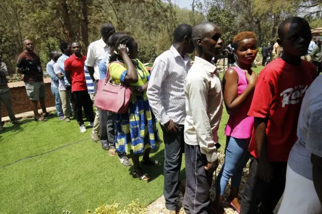 People voting in Rwanda