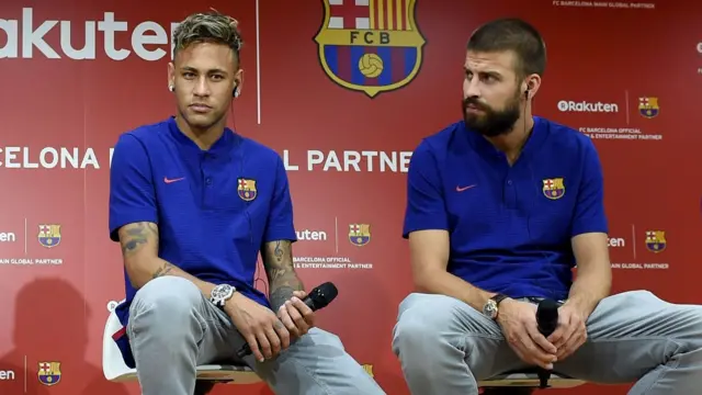 Gerard Pique and Neymar