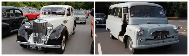 A classic car and a classic van.