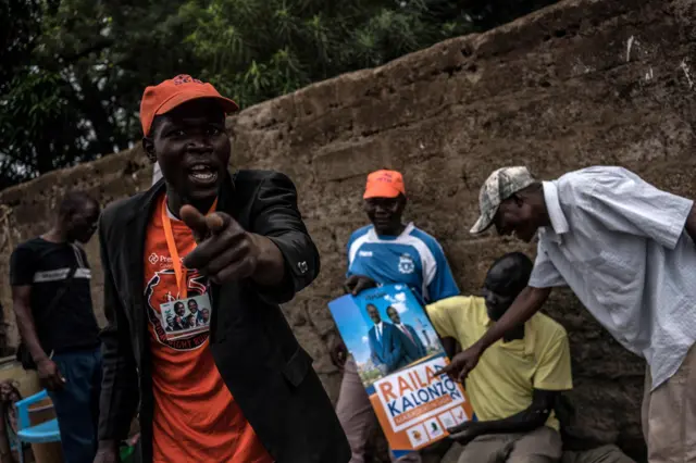 Supporters of Kenyan presidential candidate Raila Odinga gather ahead of a rally held by his coalition party The National Super Alliance (NASA) in Kisumu on August 3, 2017.