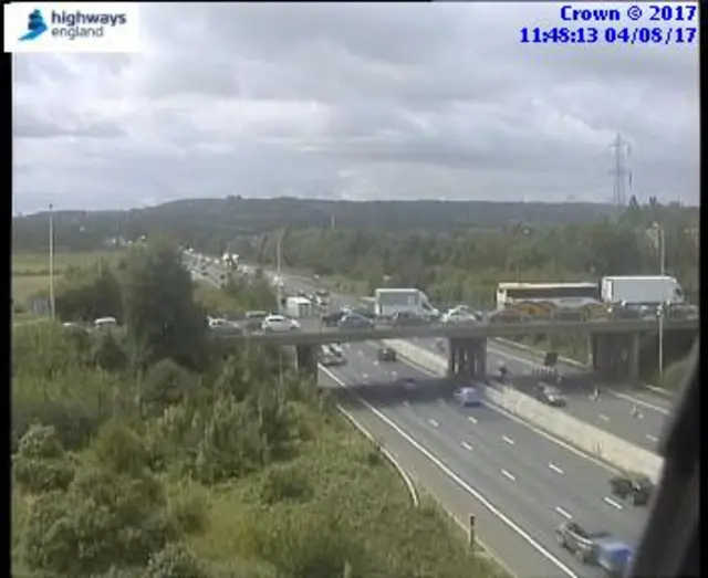 Queuing on the M5 near Weston-super-Mare