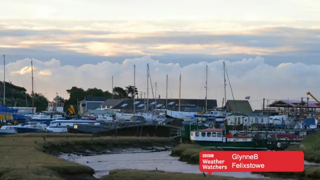 Sunrise over Felixstowe.