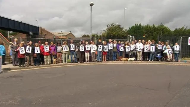 Level crossing protest in Wareham