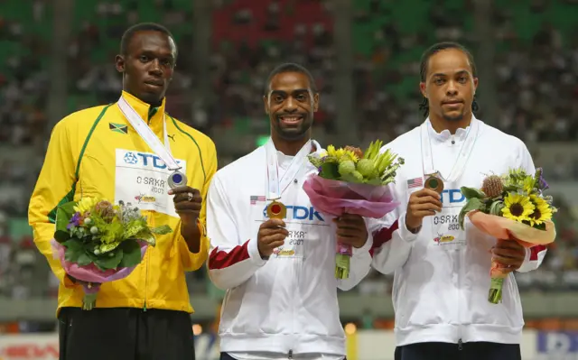 The podium at Osaka 200m