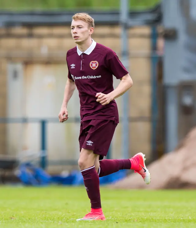 Lewis Moore in action for Hearts in a pre-season game