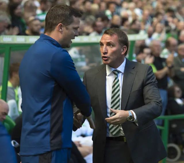 Hearts interim boss Jon Daly and Celtic's Brendan Rodgers