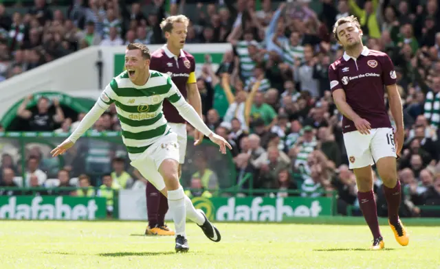 Callum McGregor celebrates scoring Celtic's fourth goal