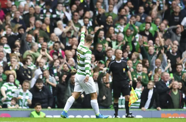 Leigh Griffiths celebrates scoring for Celtic