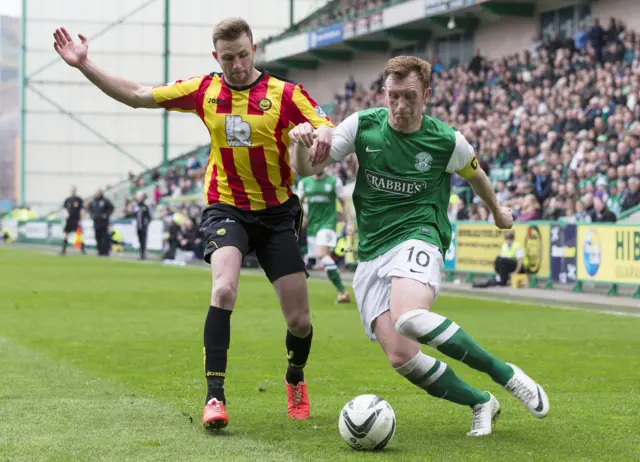 Liam Craig in action for Hibernian against Partick Thistle